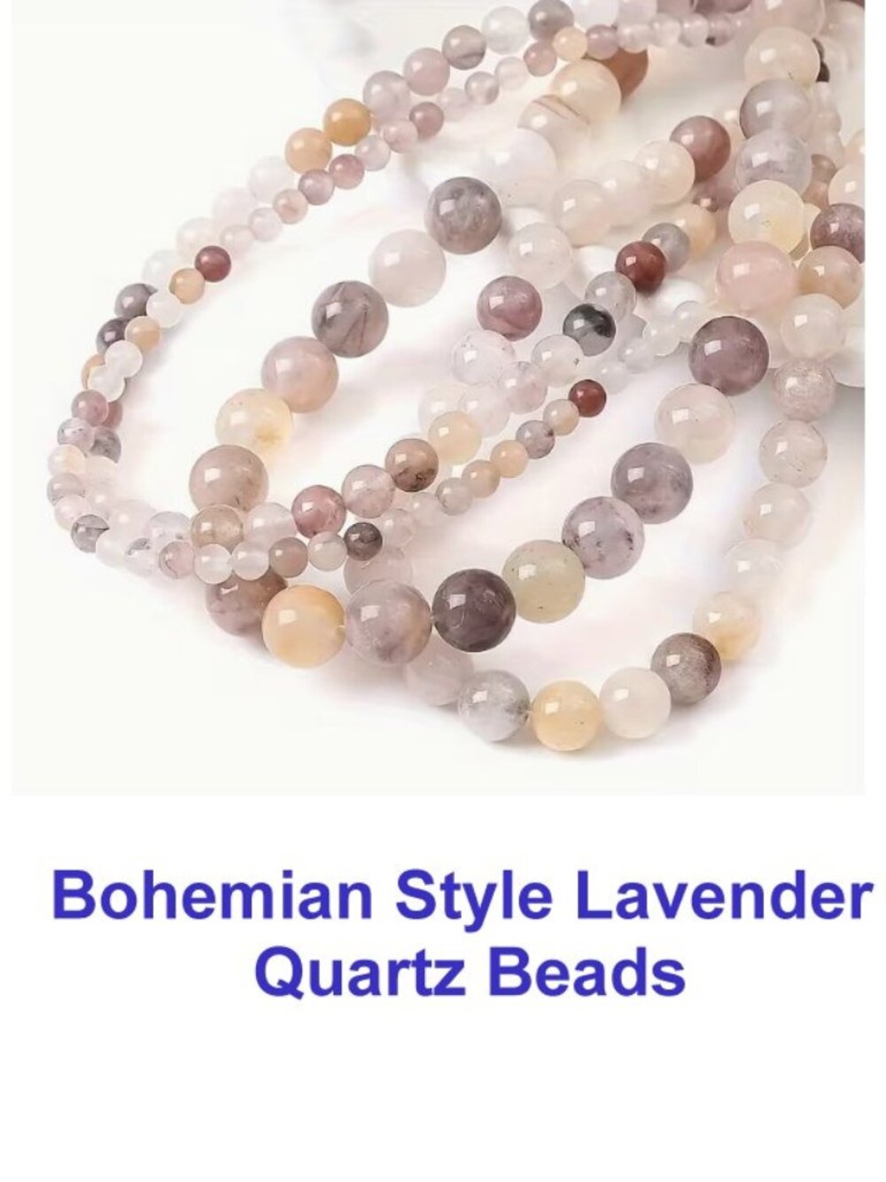 Bohemian Style Lavender Quartz Beads 15" Strand